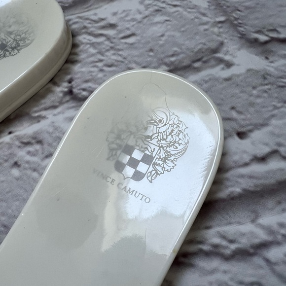 Vince Camuto white & silver studded sandals - Picture 2 of 5